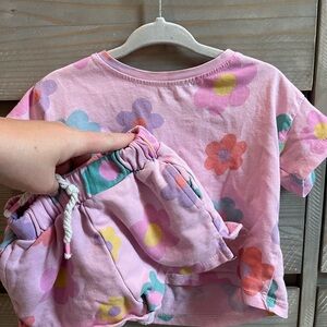 Pink Floral Toddler Outfit